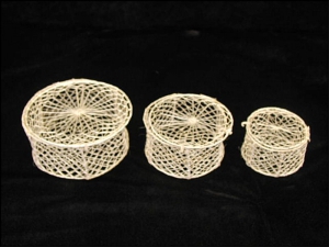 Abaca Round Box, set of 3 (lot of 4 sets) SALE ITEM
