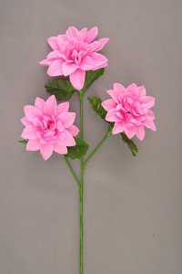 Dahlia Silk Flower, dark pink, Artificial Silk Flower (lot of 24)