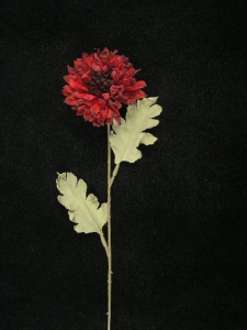 Dried-Look Mum, red, Artificial Silk Flower (lot of 24)