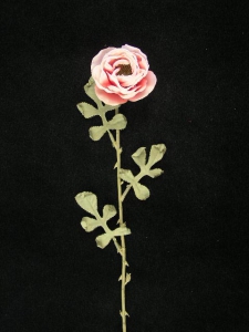 Dried Peony, pink-white, Artificial Silk Flower (Lot of 1 Poly Sleeve - 12 Pcs. Per Sleeve)