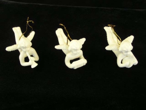 Ceramic Angel Christmas Ornament (lot of 3)