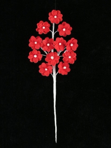 Bridal Flower, red (Lot Of 12 pcs. - 2 Bags x 6 pcs. Per Bag)