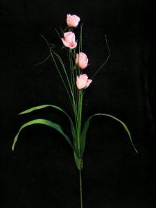 Hand Wrapped Rose, Pink, Artificial Silk Flower (lot of 12)