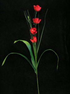 Hand Wrapped Rose, red, Artificial Silk Flower (lot of 12)