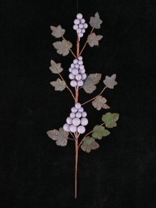 Blue (Frosted) Grape Spray With 3 Bunches Of Grapes, 16 Inch (lot of 12)