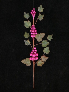 Garnet (Metallic) Grape Spray With 3 Bunches Of Grapes, 16 Inch (lot of 12)