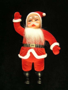 Flocked Waving Santa, 10 inch (lot of 12)