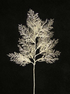 Glittered Cedar Spray, silver (lot of 12)