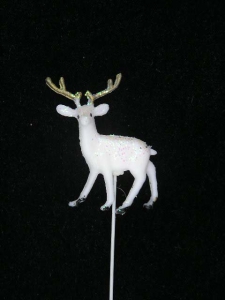 Christmas Reindeer Pick, white (lot of 12)