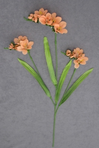 Freesia, peach, Artificial Silk Flower (lot of 24)